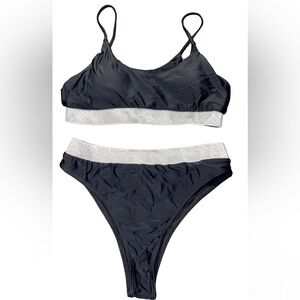 Black and silver swim suit NWOT